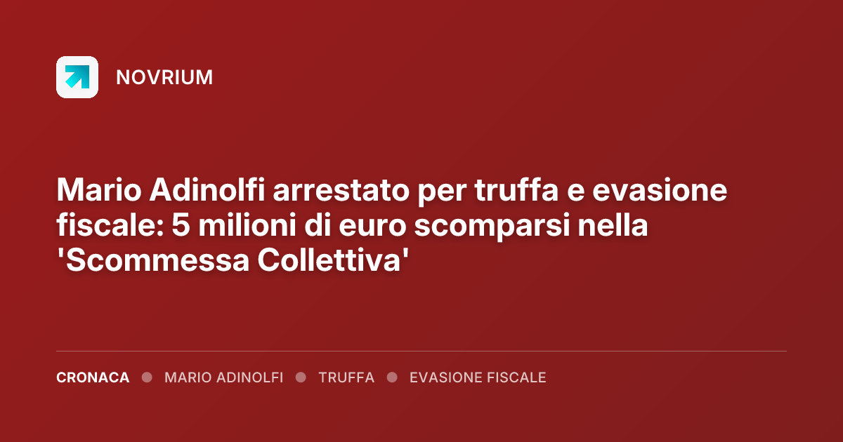 Mario Adinolfi arrestato per truffa e evasione fiscale: 5 milioni di euro scomparsi nella 'Scommessa Collettiva'