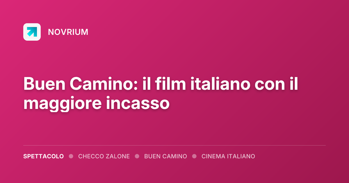 Buen Camino: il film italiano con il maggiore incasso