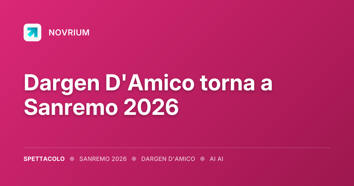 Dargen D'Amico torna a Sanremo 2026