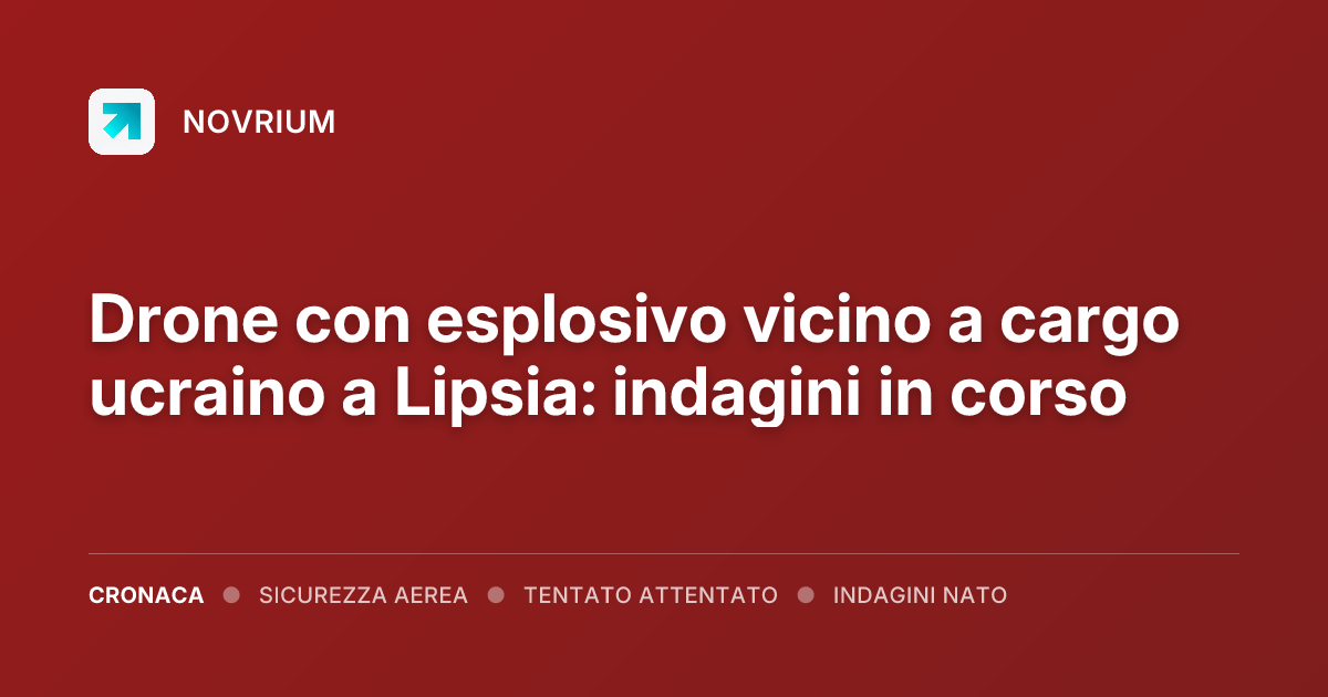 Drone con esplosivo vicino a cargo ucraino a Lipsia: indagini in corso