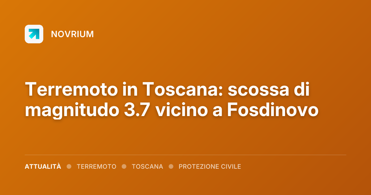 Terremoto in Toscana: scossa di magnitudo 3.7 vicino a Fosdinovo