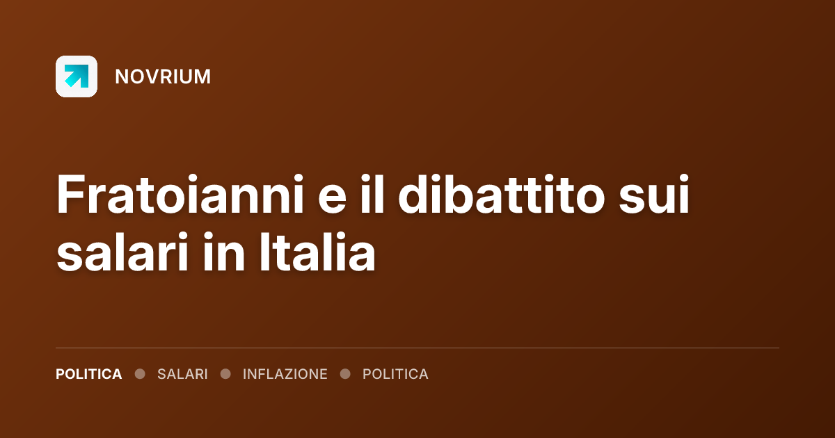 Fratoianni e il dibattito sui salari in Italia