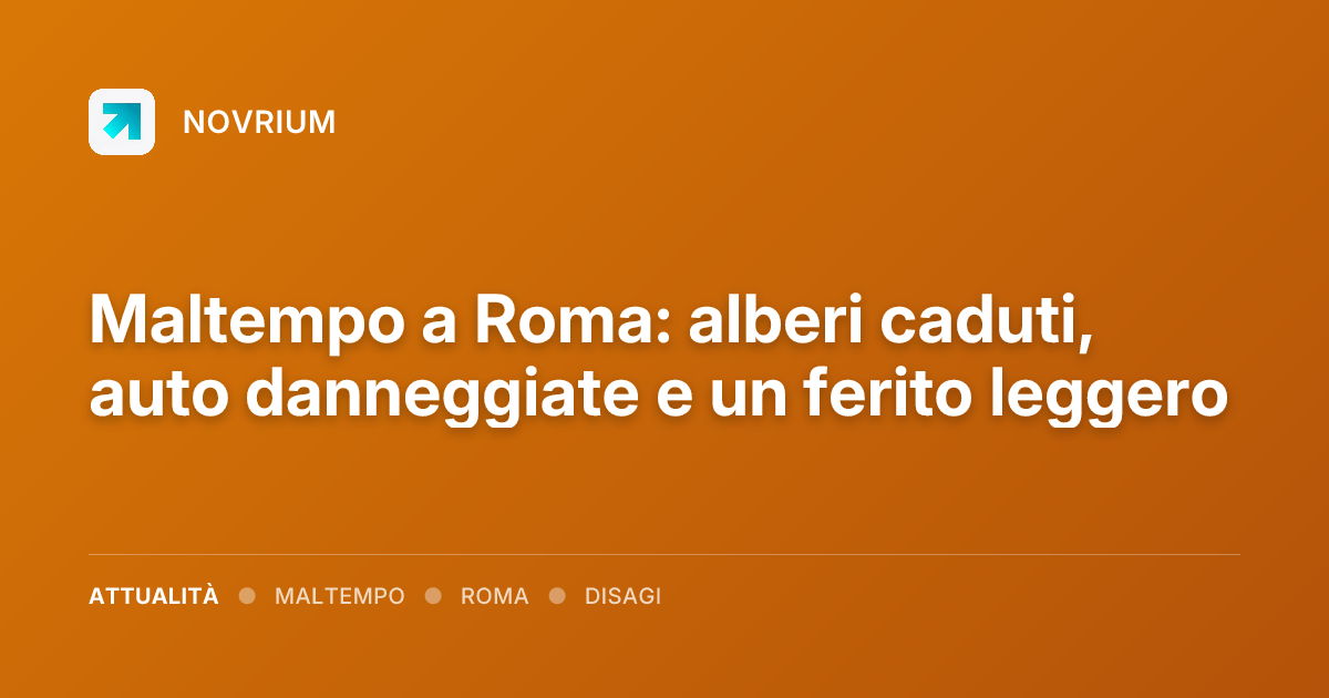 Maltempo a Roma: alberi caduti, auto danneggiate e un ferito leggero