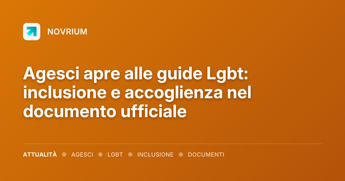 Agesci apre alle guide Lgbt: inclusione e accoglienza nel documento ufficiale