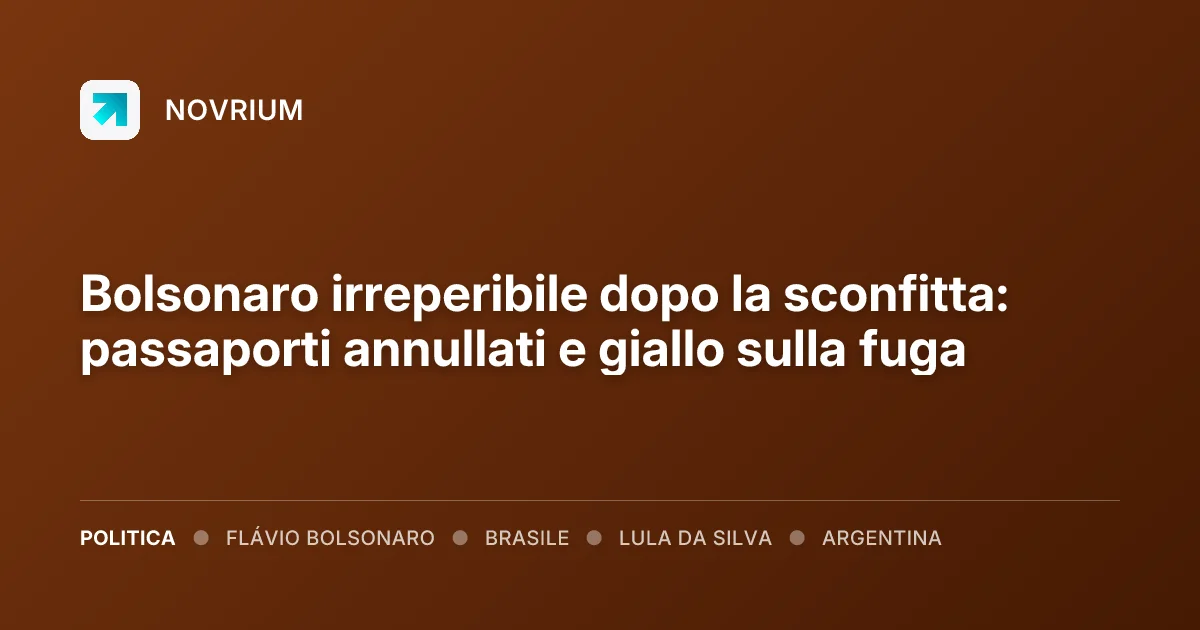 Bolsonaro irreperibile dopo la sconfitta: passaporti annullati e giallo sulla fuga