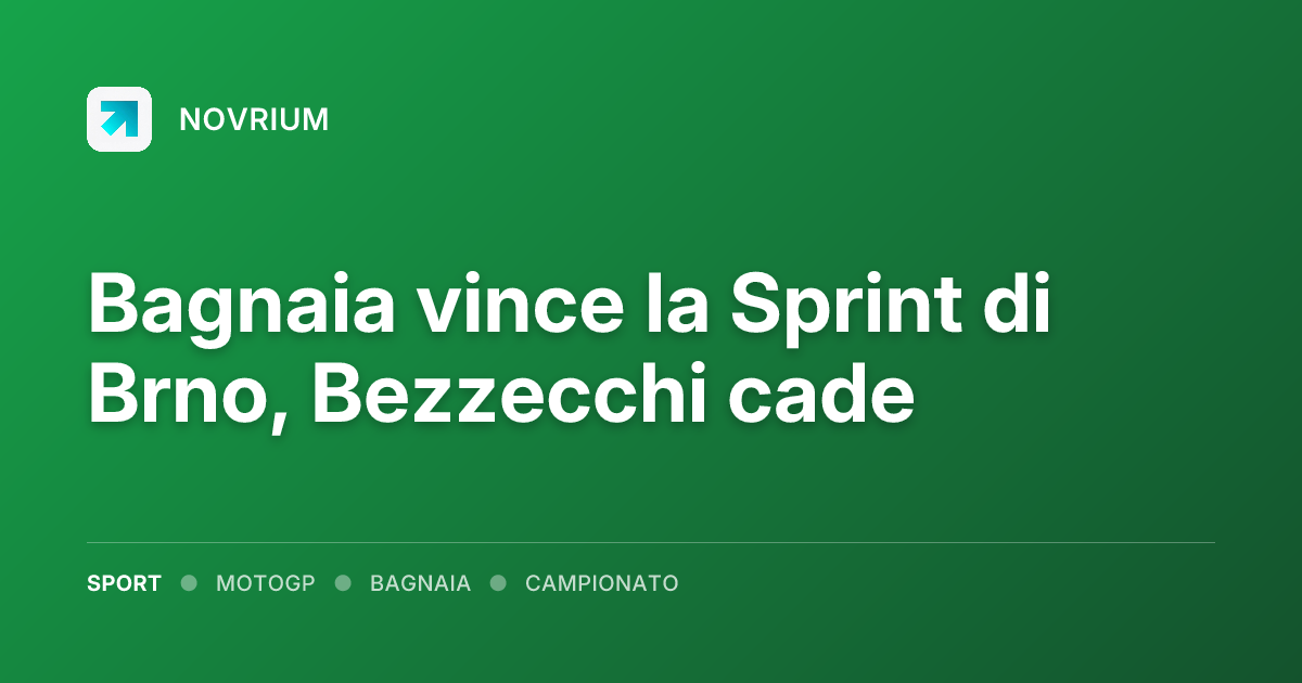 Bagnaia vince la Sprint di Brno, Bezzecchi cade