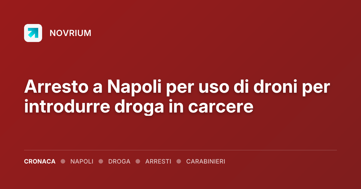 Arresto a Napoli per uso di droni per introdurre droga in carcere