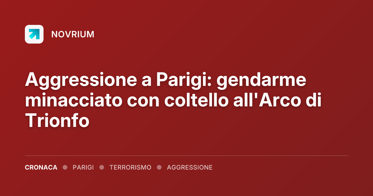Aggressione a Parigi: gendarme minacciato con coltello all'Arco di Trionfo