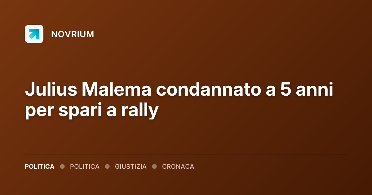 Julius Malema condannato a 5 anni per spari a rally
