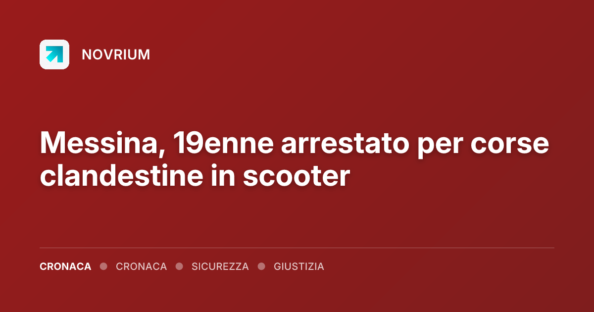 Messina, 19enne arrestato per corse clandestine in scooter