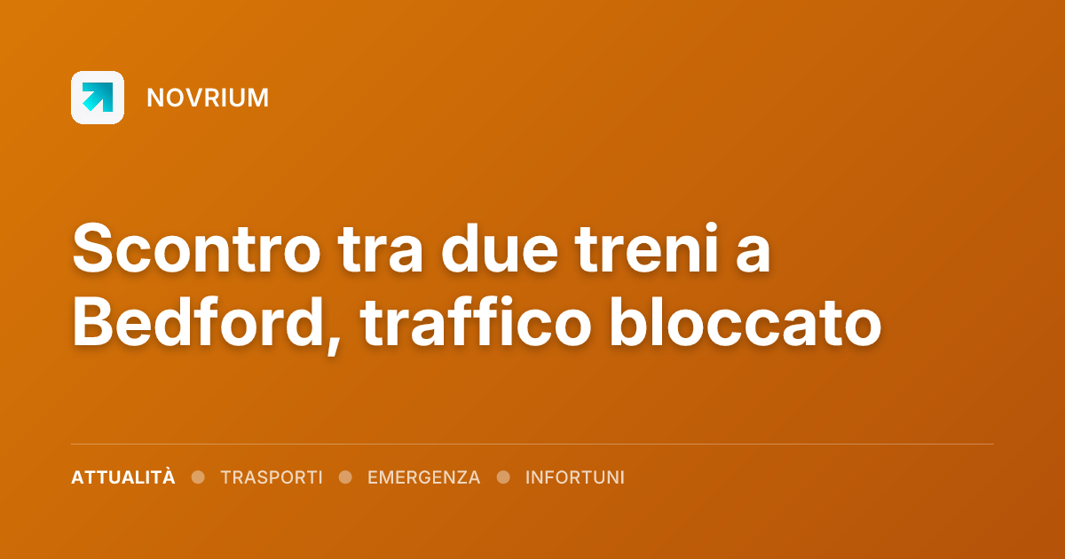 Scontro tra due treni a Bedford, traffico bloccato