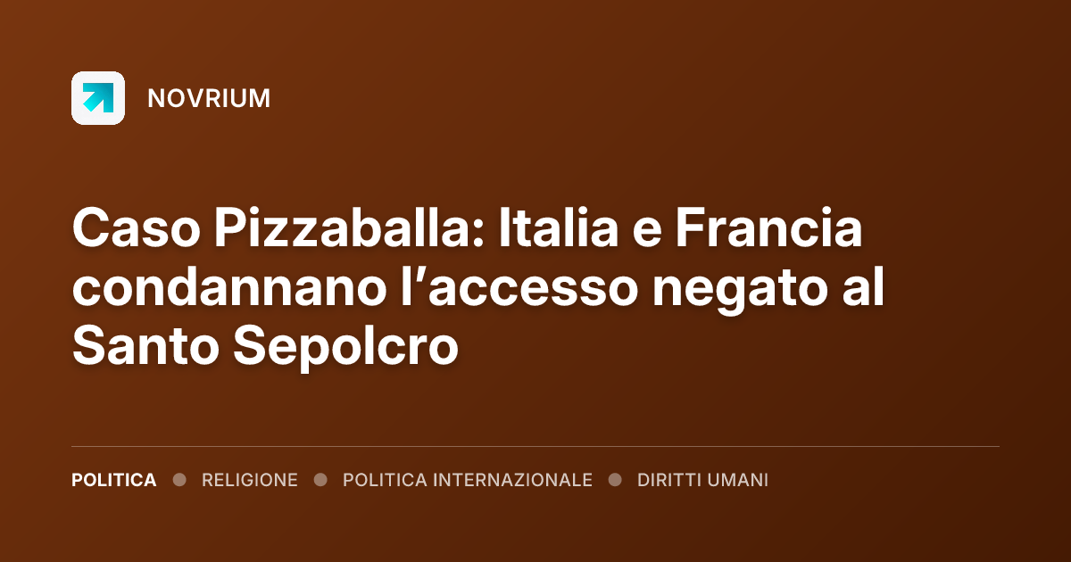 Caso Pizzaballa: Italia e Francia condannano l’accesso negato al Santo Sepolcro