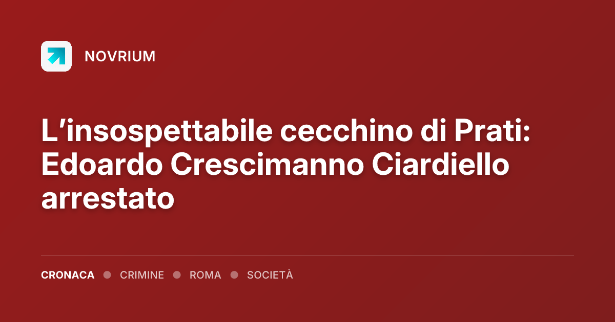 L’insospettabile cecchino di Prati: Edoardo Crescimanno Ciardiello arrestato