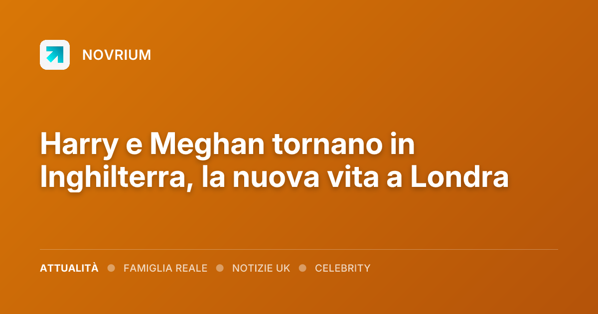 Harry e Meghan tornano in Inghilterra, la nuova vita a Londra