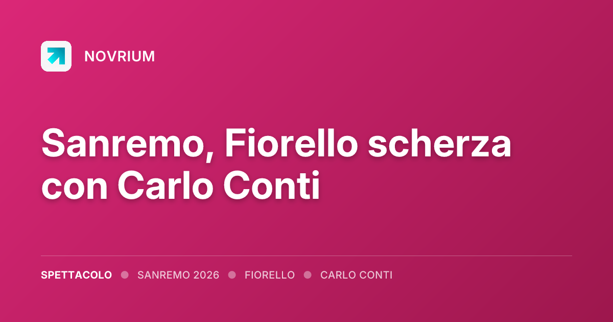 Sanremo, Fiorello scherza con Carlo Conti