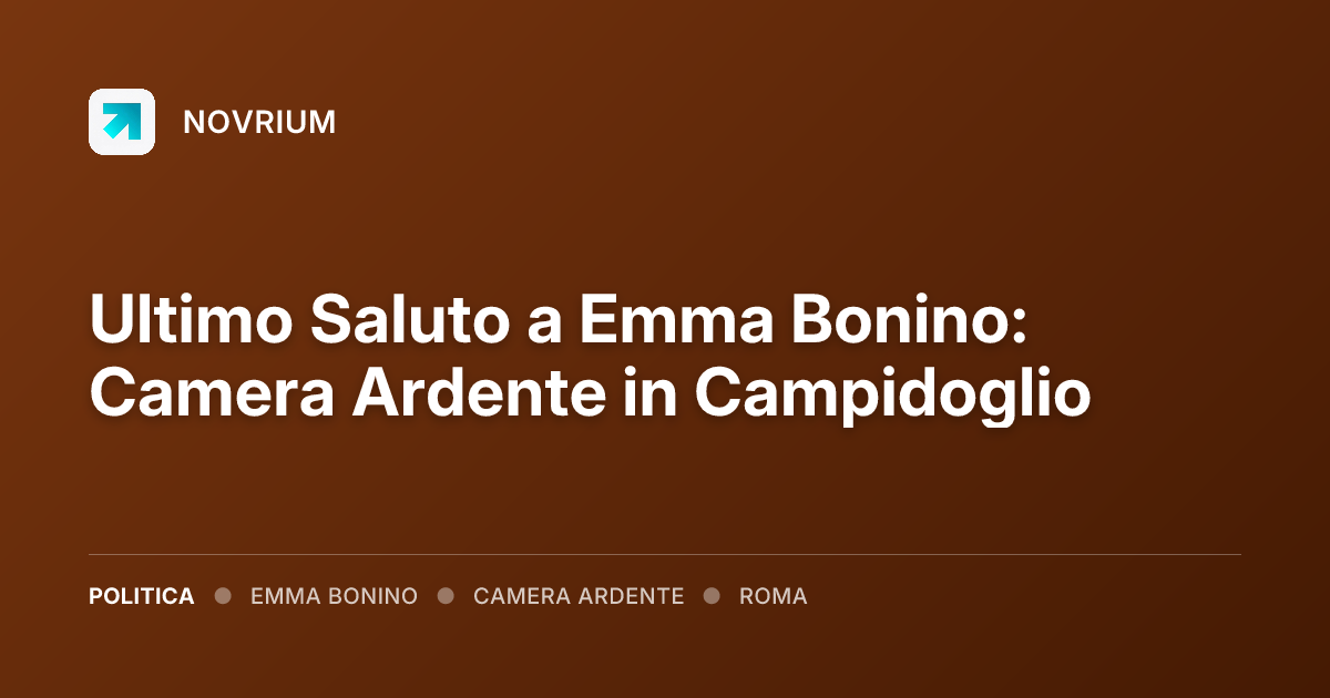 Ultimo Saluto a Emma Bonino: Camera Ardente in Campidoglio