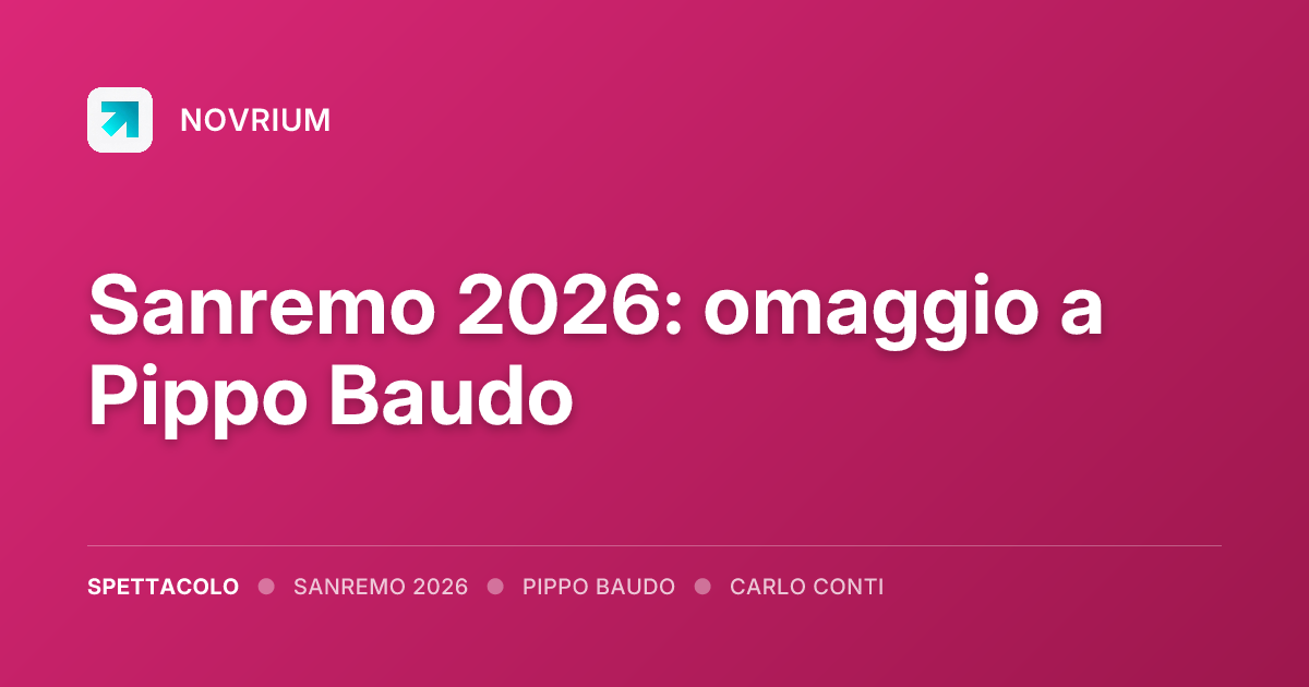 Sanremo 2026: omaggio a Pippo Baudo