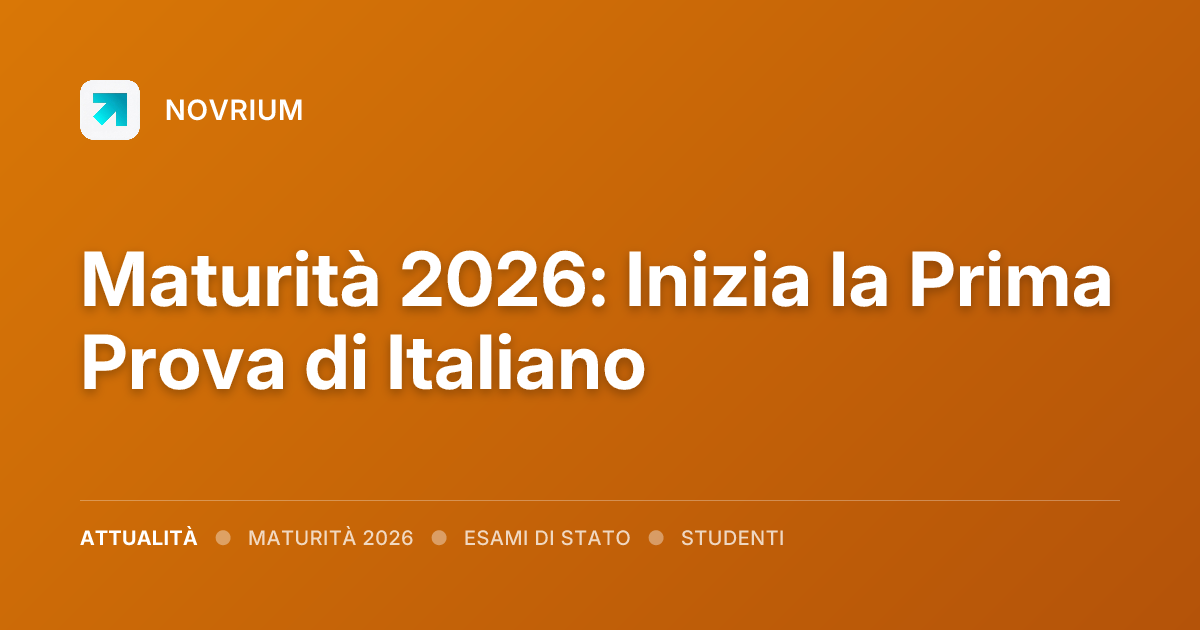 Maturità 2026: Inizia la Prima Prova di Italiano