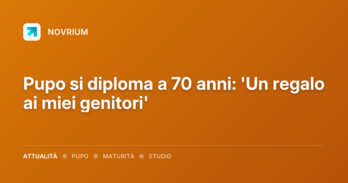 Pupo si diploma a 70 anni: 'Un regalo ai miei genitori'