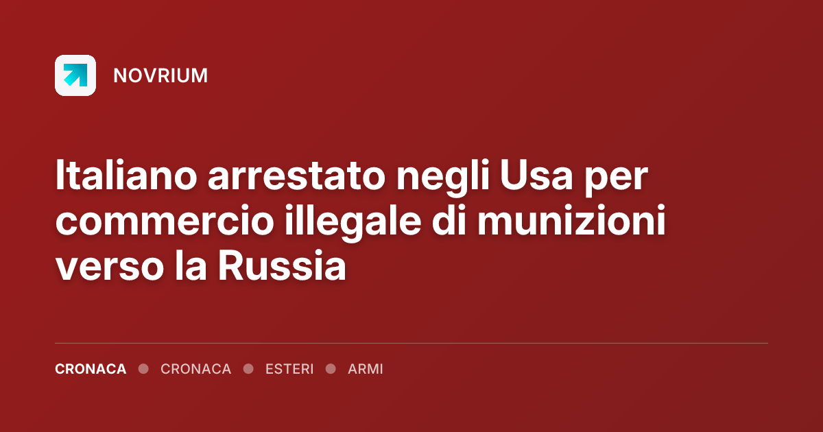 Italiano arrestato negli Usa per commercio illegale di munizioni verso la Russia