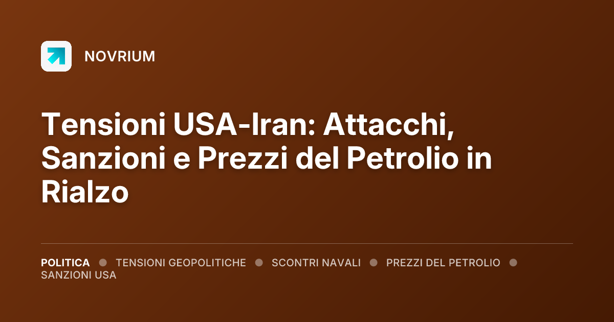 Tensioni USA-Iran: Attacchi, Sanzioni e Prezzi del Petrolio in Rialzo