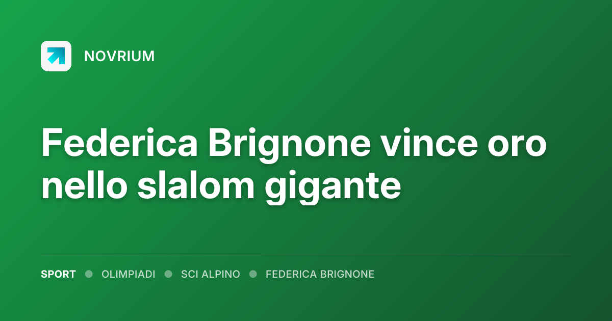 Federica Brignone vince oro nello slalom gigante
