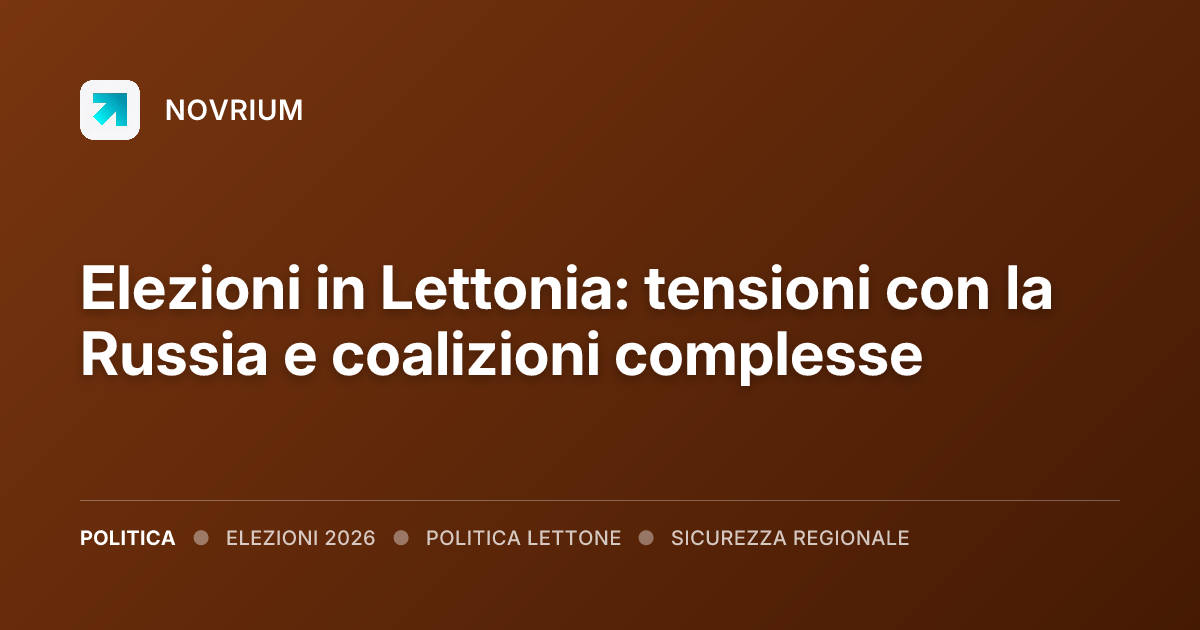 Elezioni in Lettonia: tensioni con la Russia e coalizioni complesse