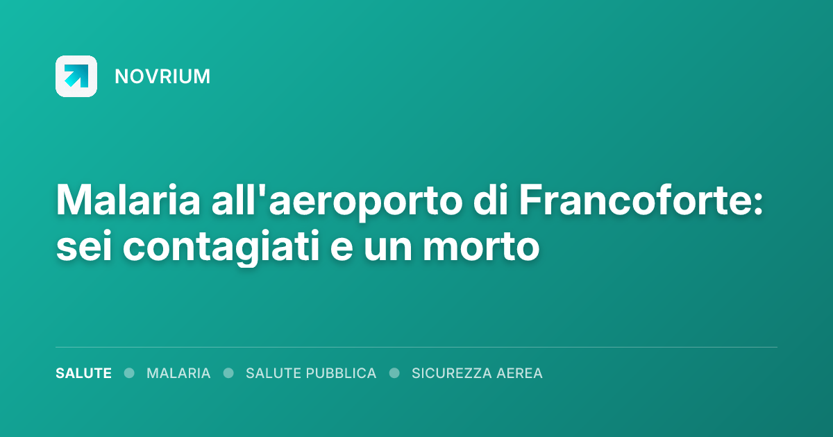 Malaria all'aeroporto di Francoforte: sei contagiati e un morto