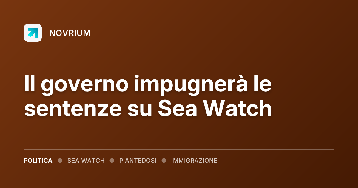 Il governo impugnerà le sentenze su Sea Watch