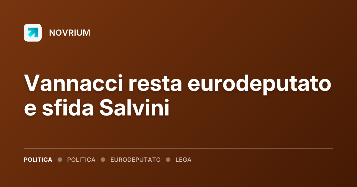 Vannacci resta eurodeputato e sfida Salvini