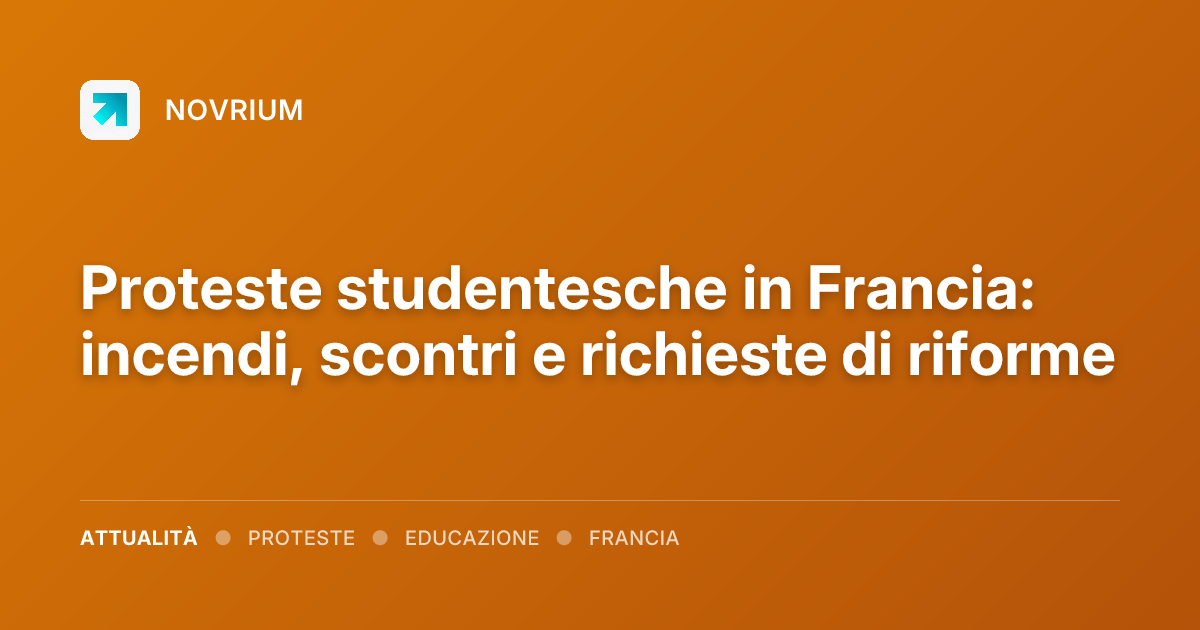 Proteste studentesche in Francia: incendi, scontri e richieste di riforme