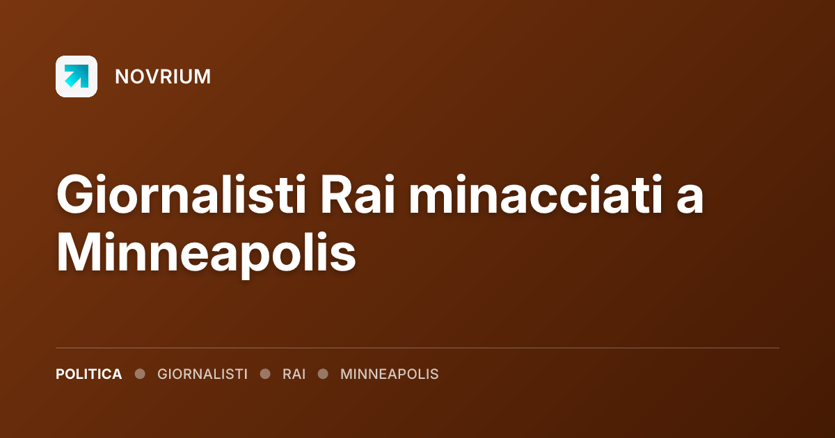 Giornalisti Rai minacciati a Minneapolis