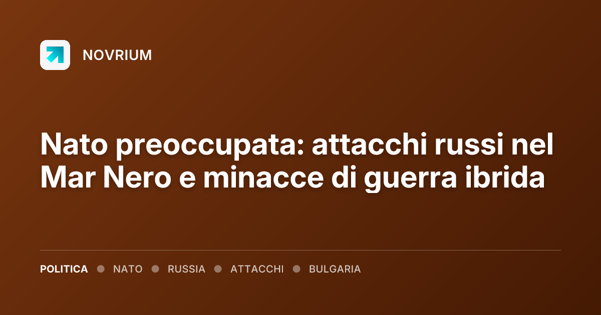 Nato preoccupata: attacchi russi nel Mar Nero e minacce di guerra ibrida