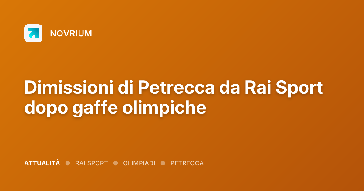 Dimissioni di Petrecca da Rai Sport dopo gaffe olimpiche