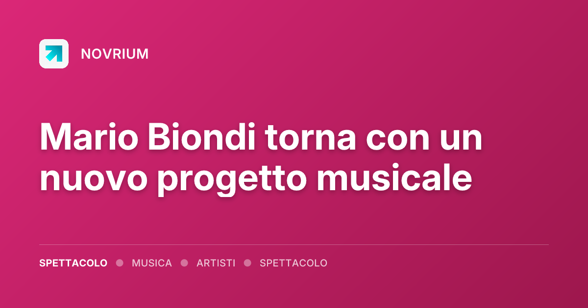 Mario Biondi torna con un nuovo progetto musicale