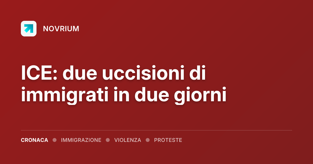 ICE: due uccisioni di immigrati in due giorni