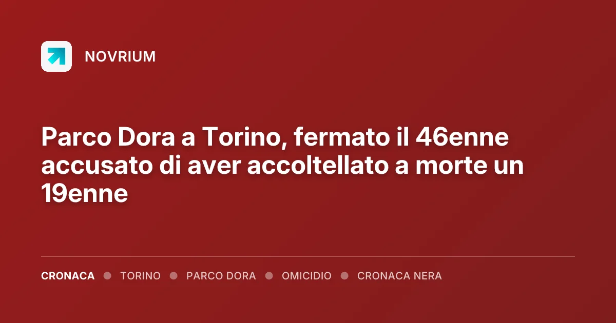 Parco Dora a Torino, fermato il 46enne accusato di aver accoltellato a morte un 19enne