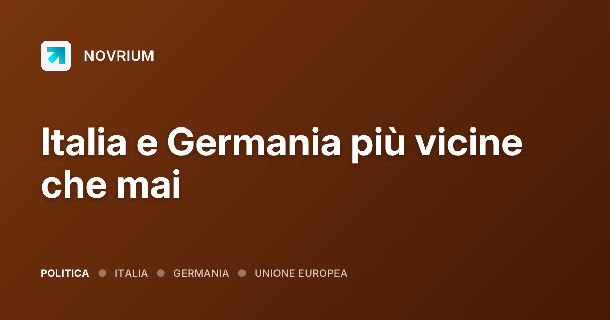 Italia e Germania più vicine che mai