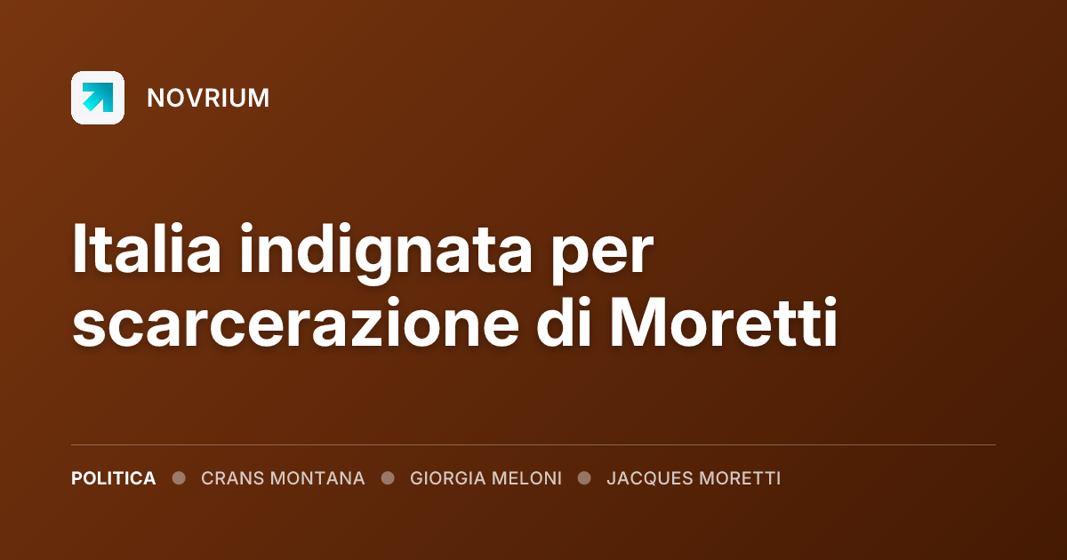 Italia indignata per scarcerazione di Moretti