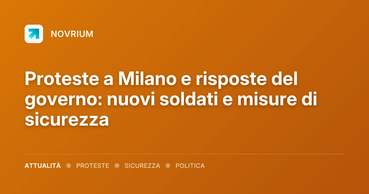 Proteste a Milano e risposte del governo: nuovi soldati e misure di sicurezza