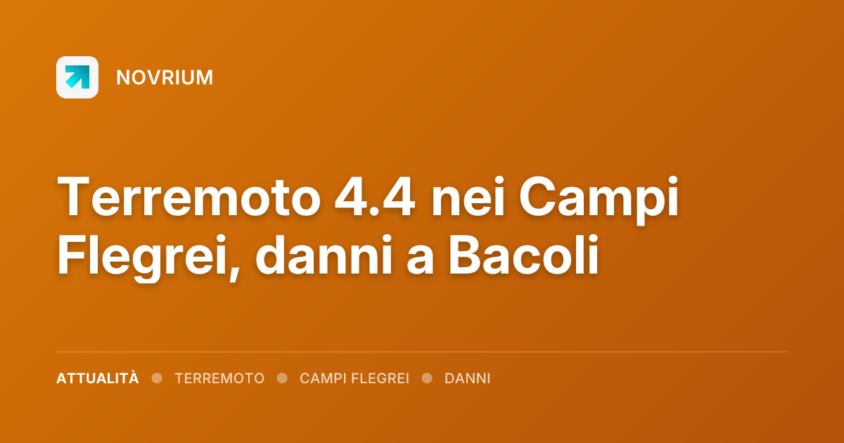 Terremoto 4.4 nei Campi Flegrei, danni a Bacoli