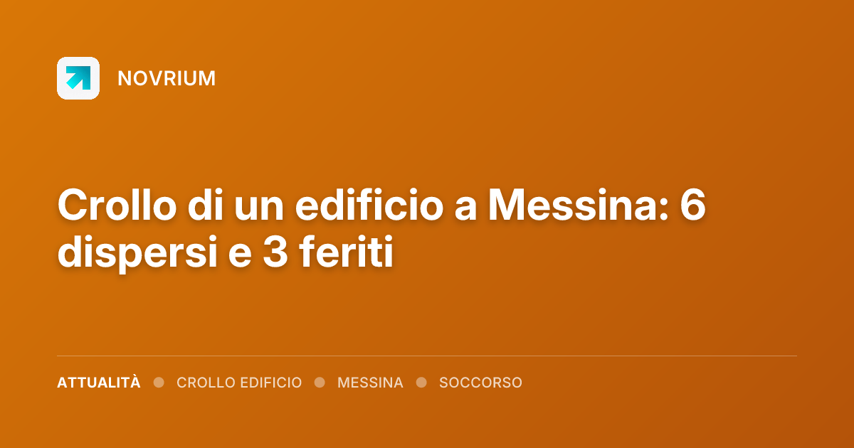 Crollo di un edificio a Messina: 6 dispersi e 3 feriti
