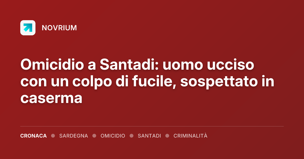 Omicidio a Santadi: uomo ucciso con un colpo di fucile, sospettato in caserma