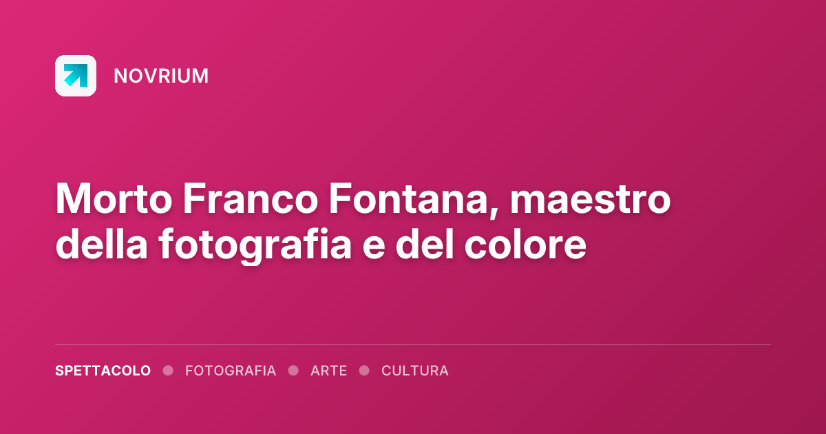 Morto Franco Fontana, maestro della fotografia e del colore