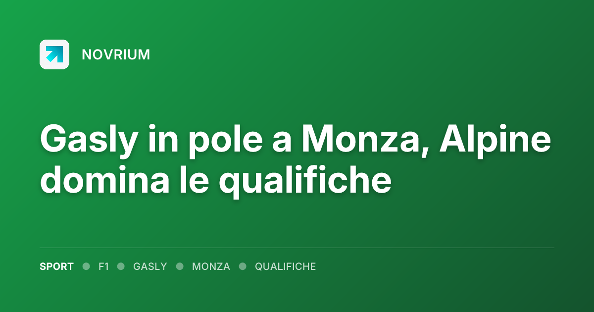 Gasly in pole a Monza, Alpine domina le qualifiche
