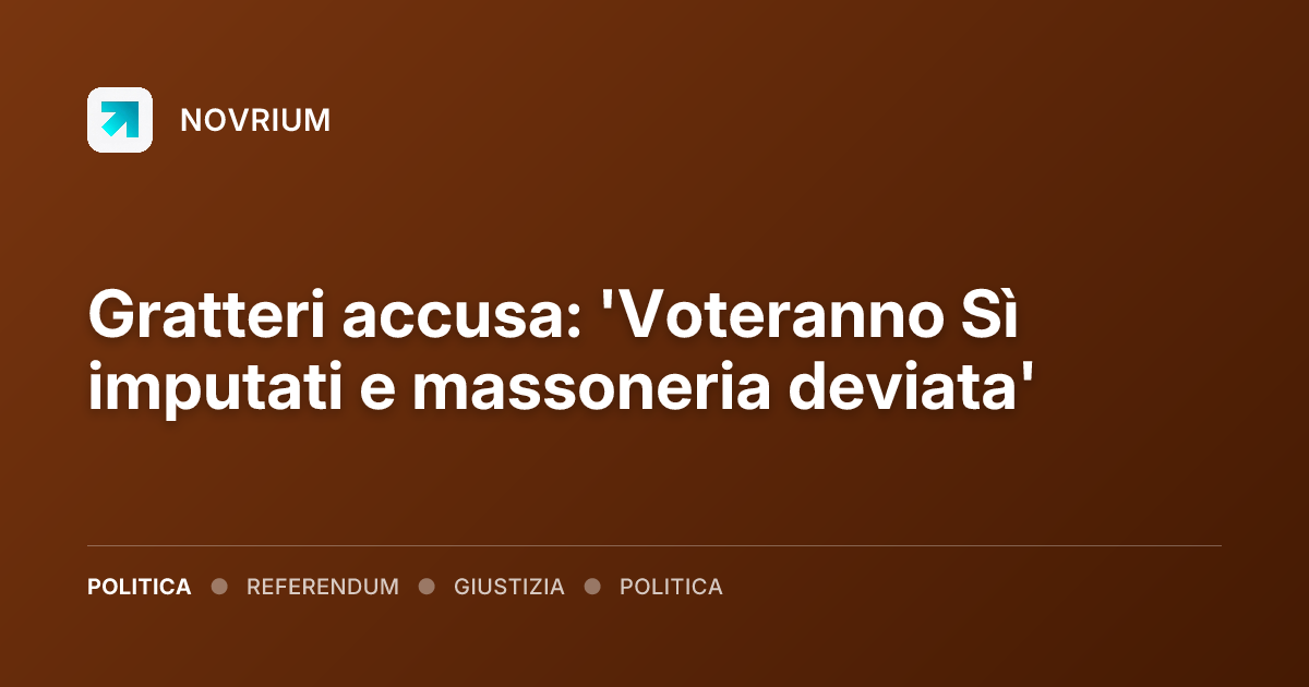Gratteri accusa: 'Voteranno Sì imputati e massoneria deviata'
