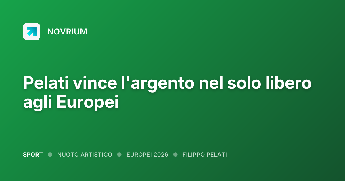 Pelati vince l'argento nel solo libero agli Europei