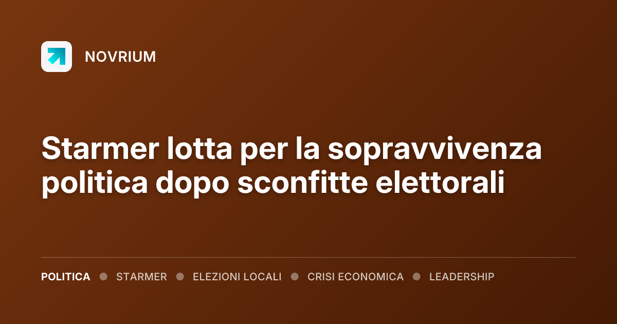 Starmer lotta per la sopravvivenza politica dopo sconfitte elettorali