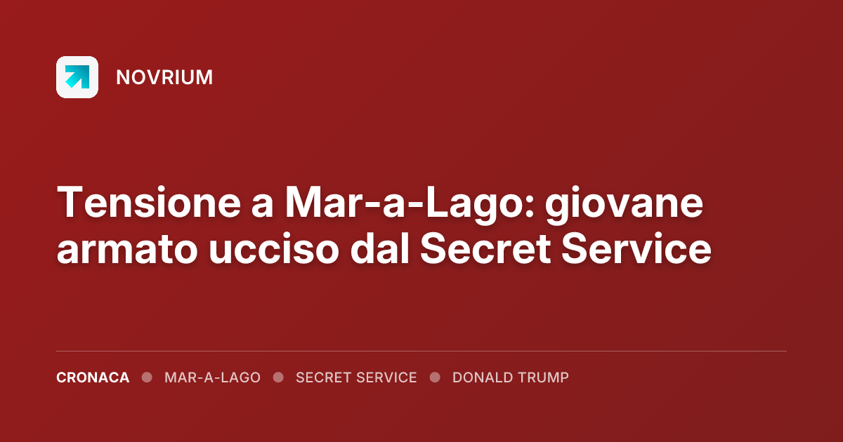 Tensione a Mar-a-Lago: giovane armato ucciso dal Secret Service