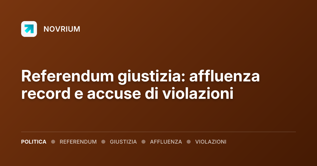 Referendum giustizia: affluenza record e accuse di violazioni